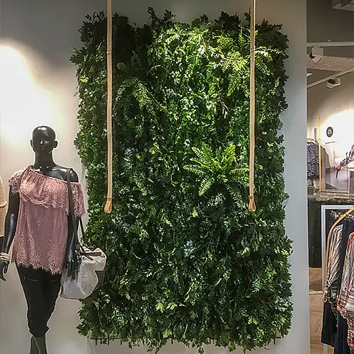 Plantevæg af plastik,